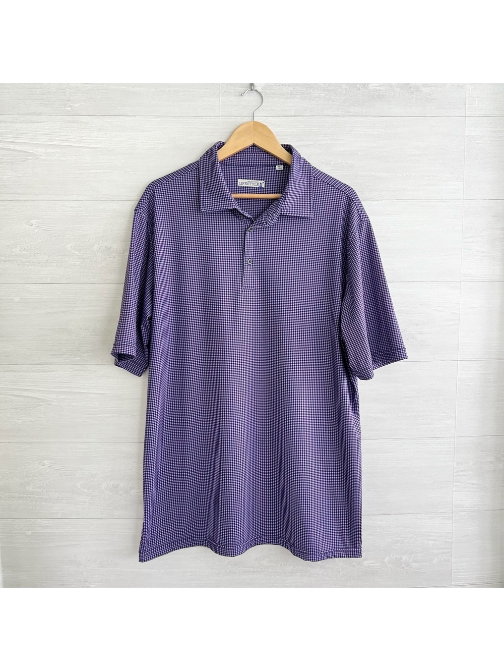Westport Lifestyle Men’s Pink Navy Houndstooth Performance Polo XLT
